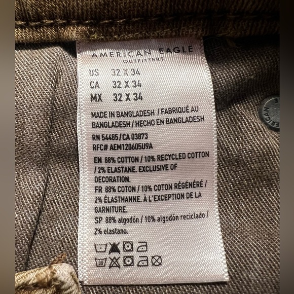 AMERICAN EAGLE slim straight Men’s brown jeans/size 32x34 - Picture 7 of 7